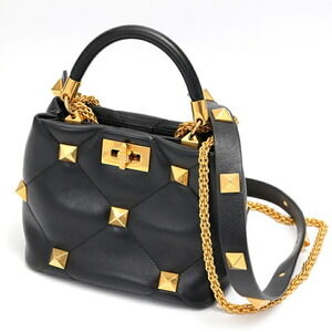 VALENTINO Black Leather Shoulder Bag